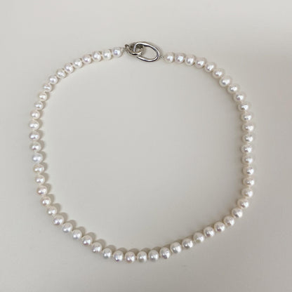 Freshwater Pearl Choker Silver Clasp