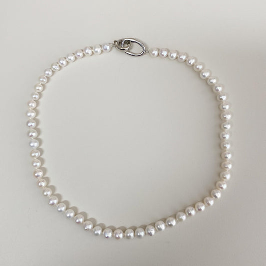 Freshwater Pearl Choker Silver Clasp