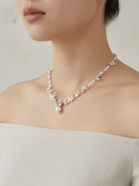 Petal Baroque Pearl Bridal Necklace