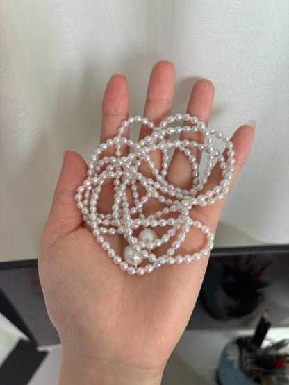 Baroque Pearl Lariat Necklace