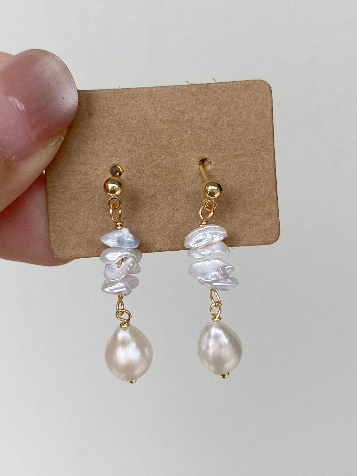 Baroque Pearl Dangle Earrings