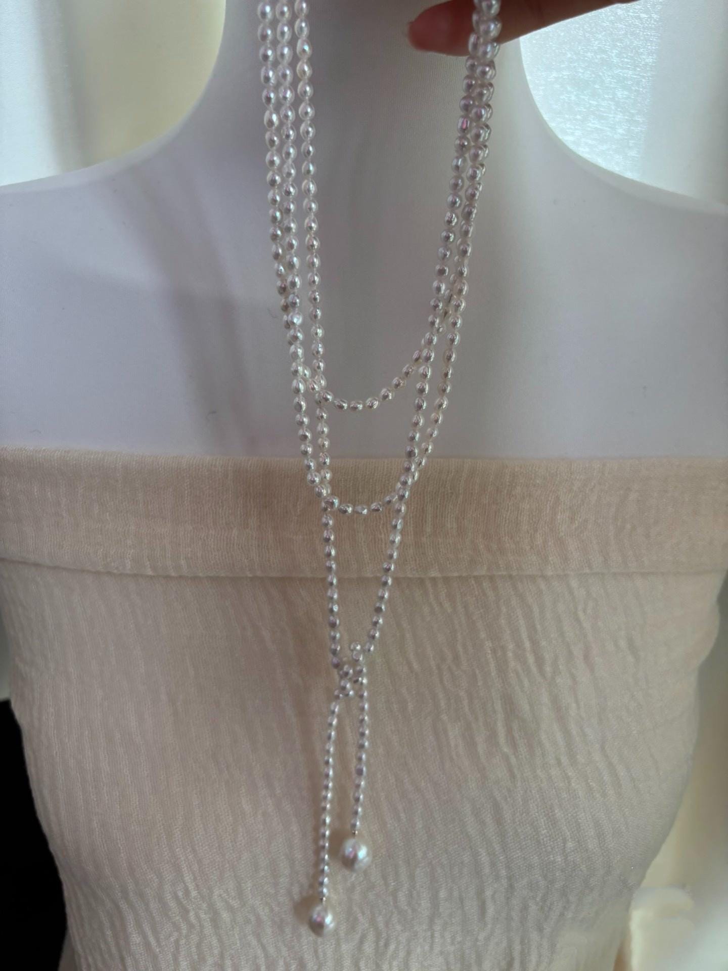 Baroque Pearl Lariat Necklace
