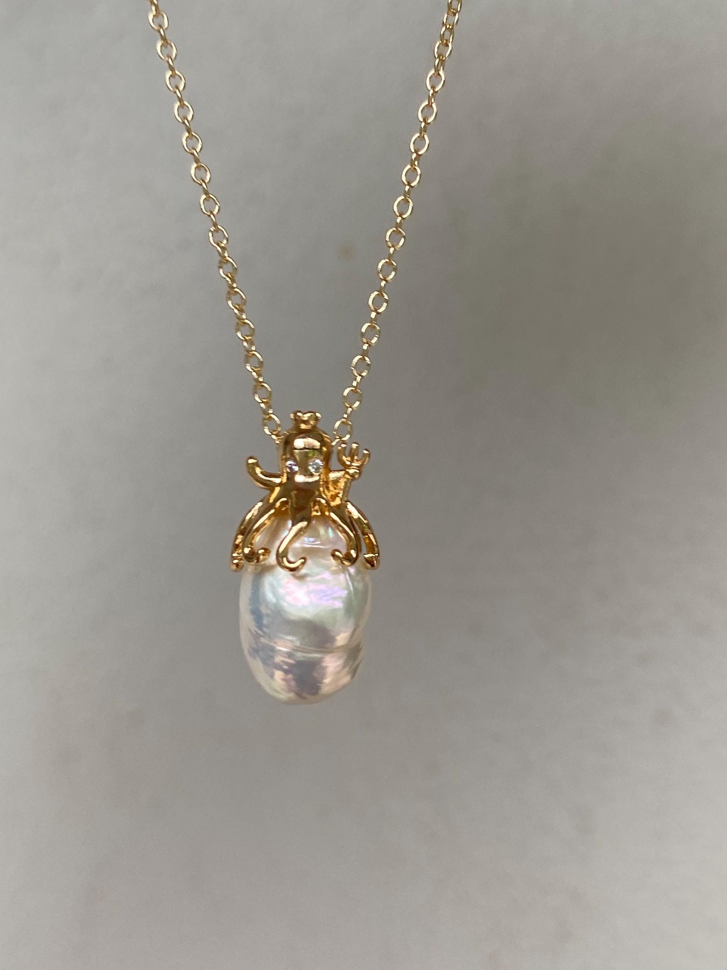 Octavia Pearl Octopus Pendant Necklace