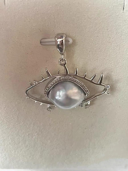 Australian South Sea Baroque Pearl Eye Pendant Necklace