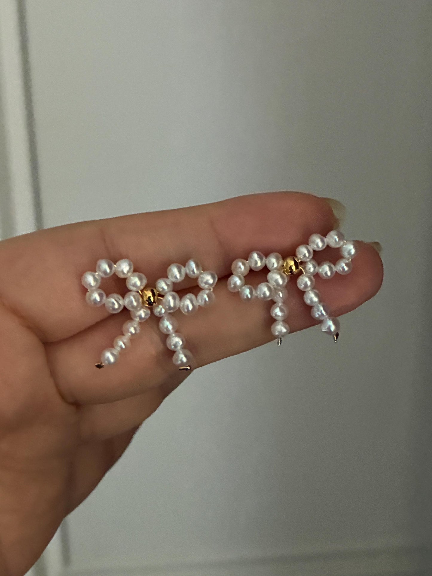 Pearl Bow Earrings