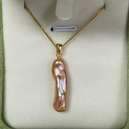 Gold Hoop Baroque Pink Purple Pearl Drop Earrings