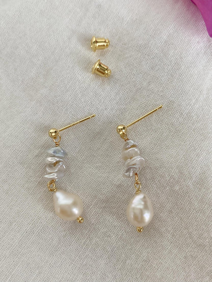 Baroque Pearl Dangle Earrings