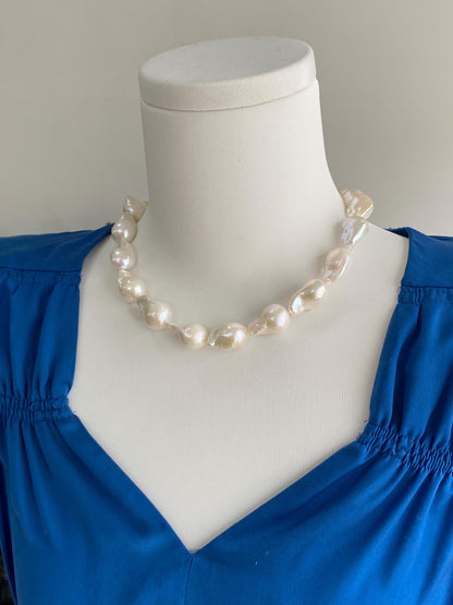 Large Baroque Pearl Choker Necklace
