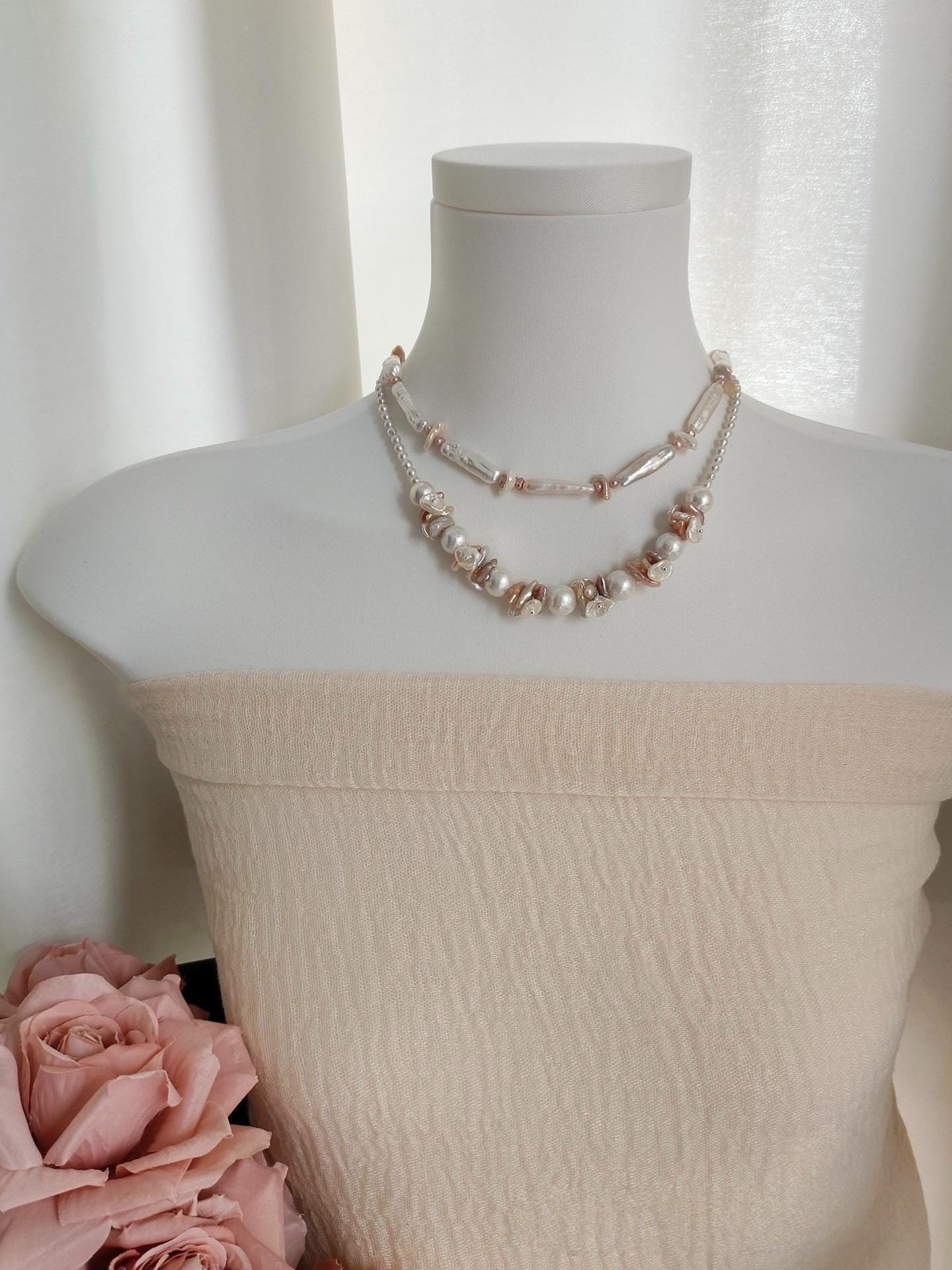 Freshwater Pearl Necklace with Baroque & Keshi Accents