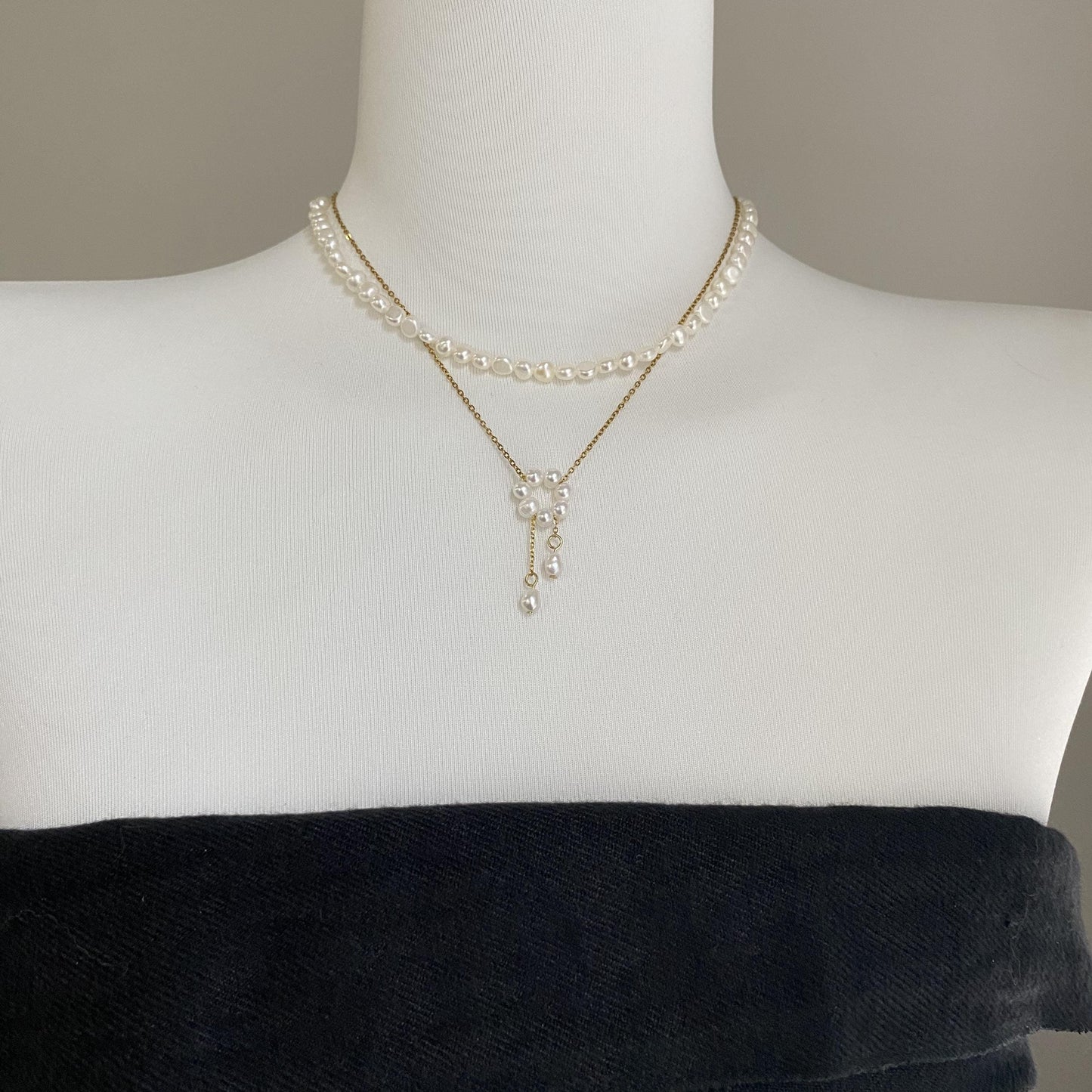 Pearl Circle Drop Necklace