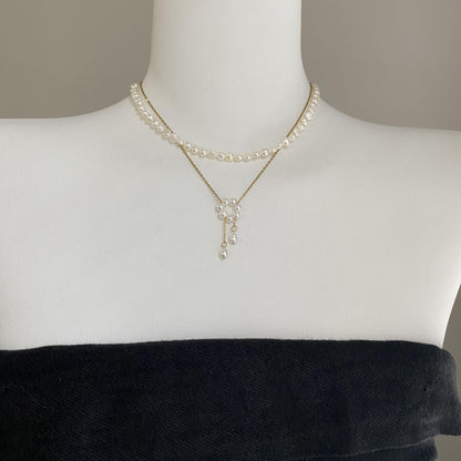 Pearl Circle Drop Necklace