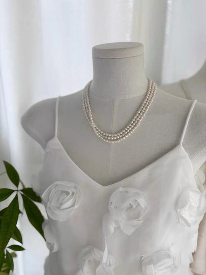 Long Rice Pearl Layering Necklace 130cm
