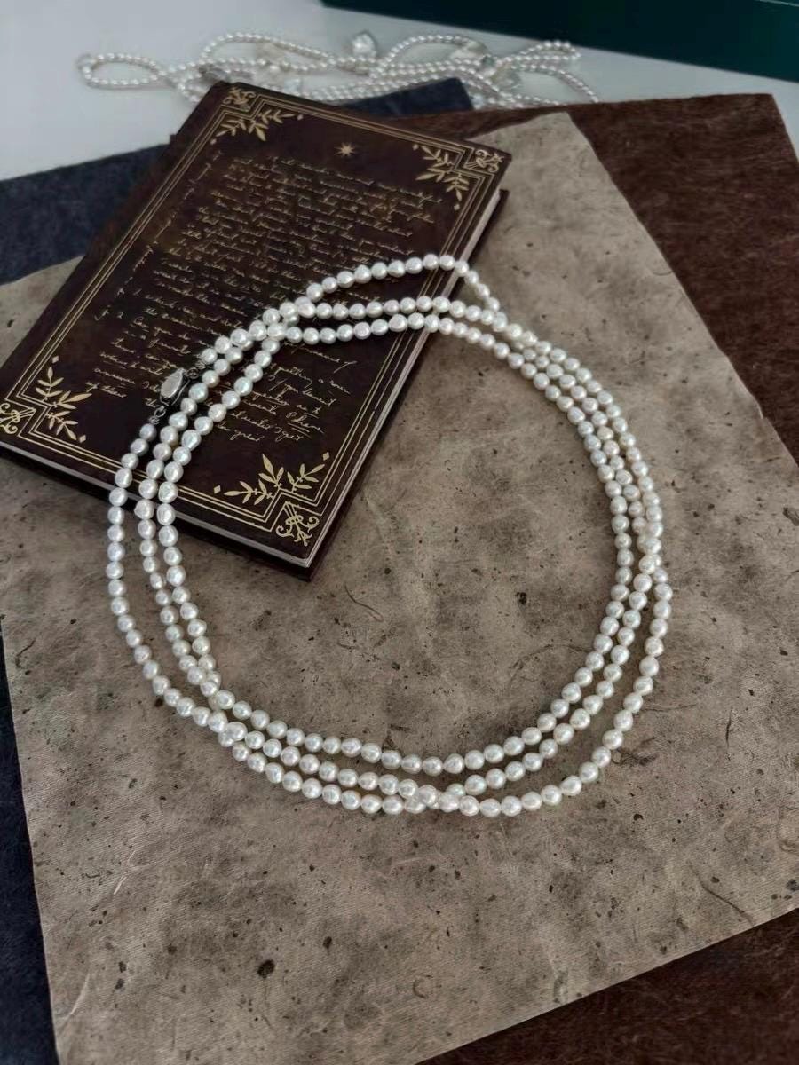 Long Rice Pearl Layering Necklace 130cm
