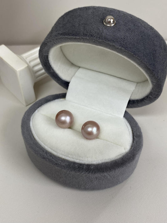 Large Round Freshwater Pearl Stud Earrings