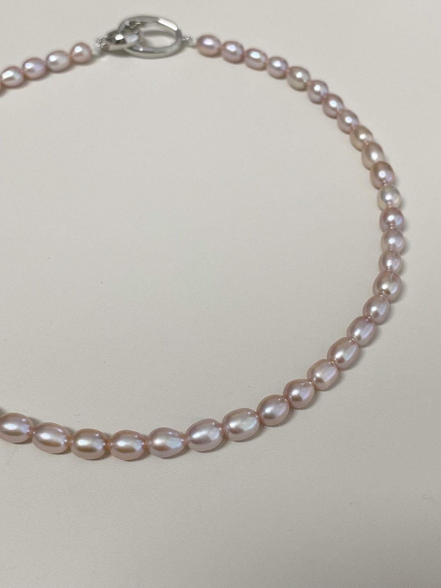 Lavender Freshwater Pearl Necklace, Oval Rice Pearls Choker, Minimalist Pearl Strand, Dainty Layering Jewelry, Gift for Her
