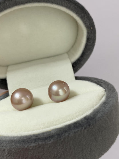 Large Round Freshwater Pearl Stud Earrings