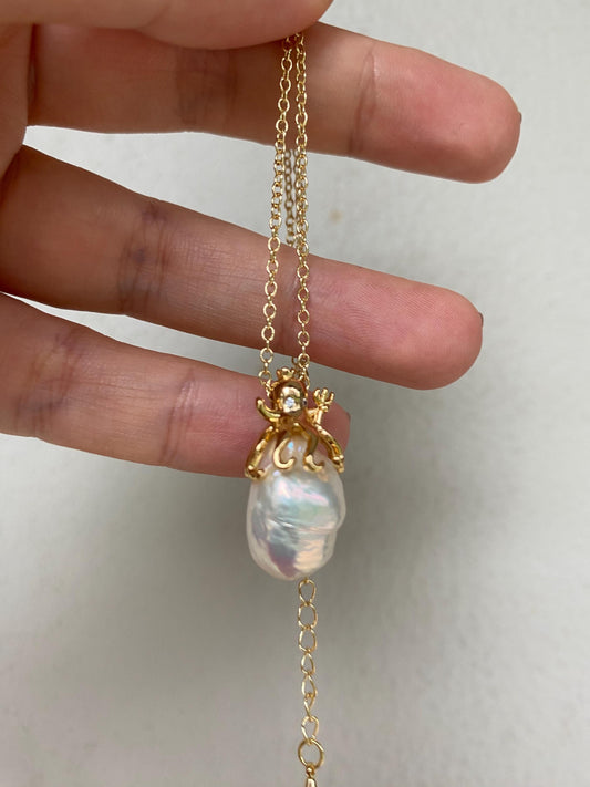 Octavia Pearl Octopus Pendant Necklace