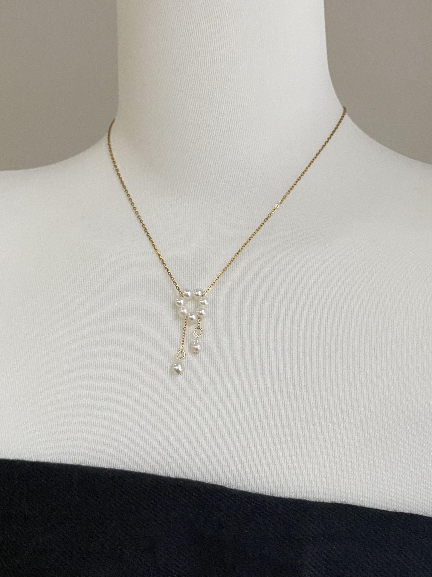 Pearl Circle Drop Necklace