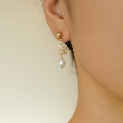 Baroque Pearl Dangle Earrings