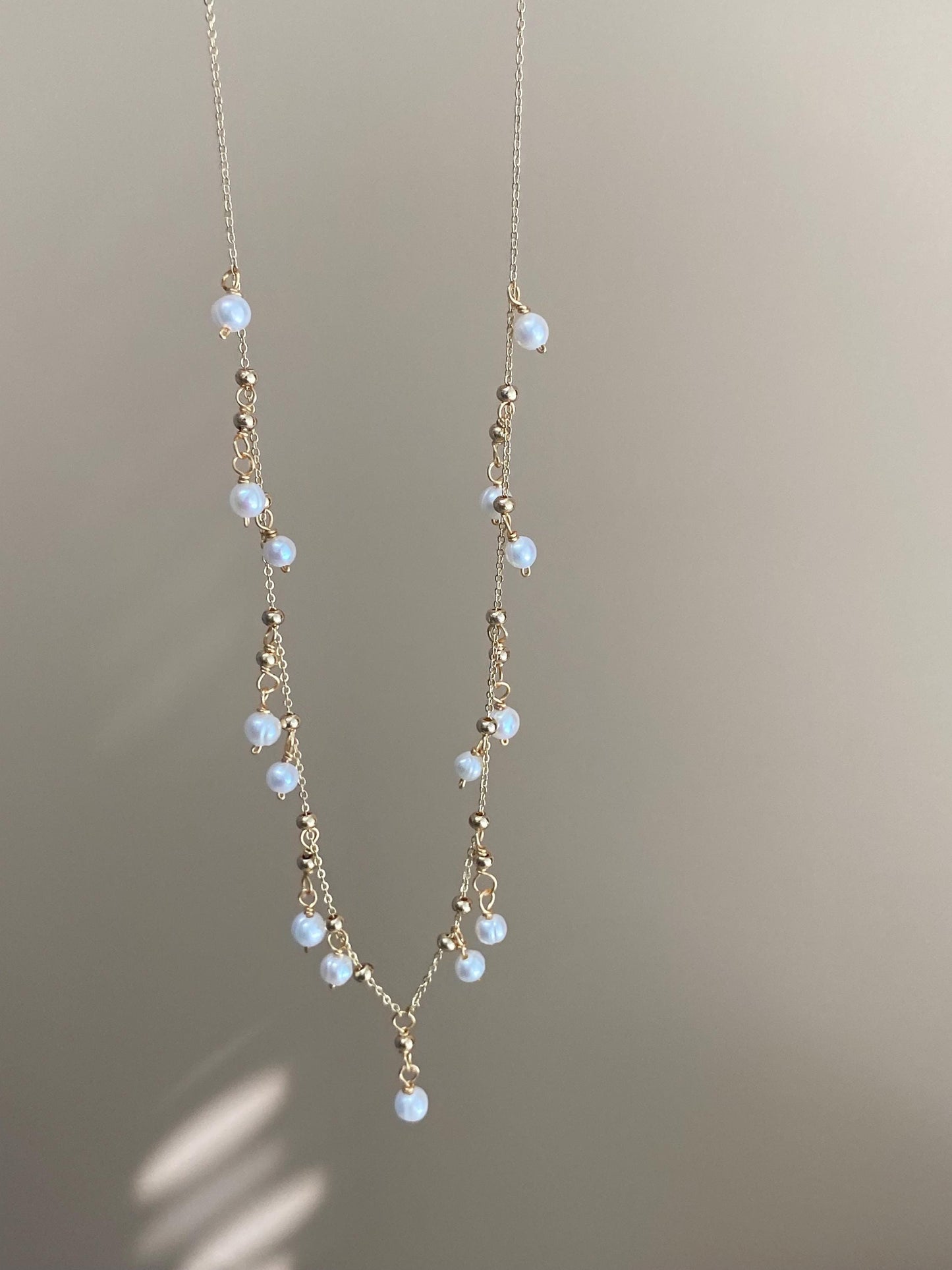 Pearl Fringe Choker Necklace