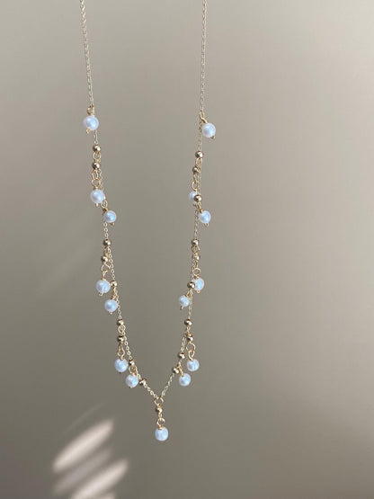 Pearl Fringe Choker Necklace