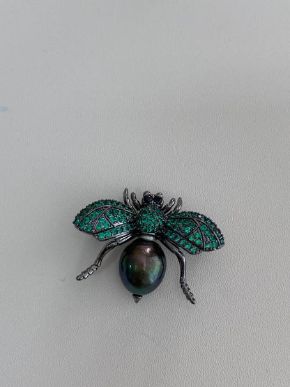 Tahitian Pearl Bee Brooch Pendant