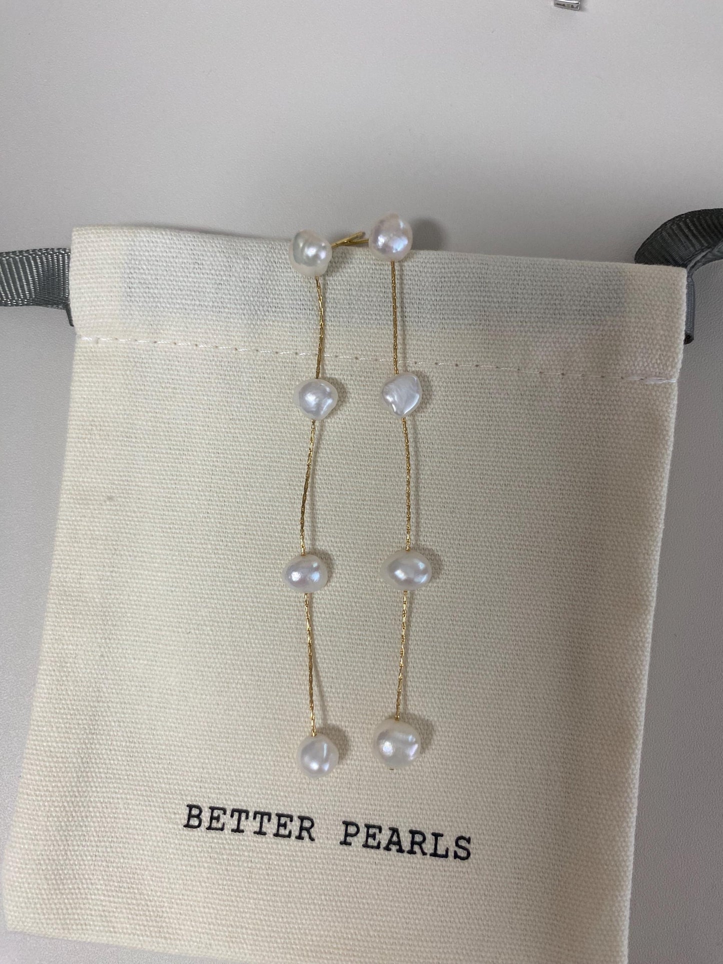 Baroque Pearl Threader Earrings